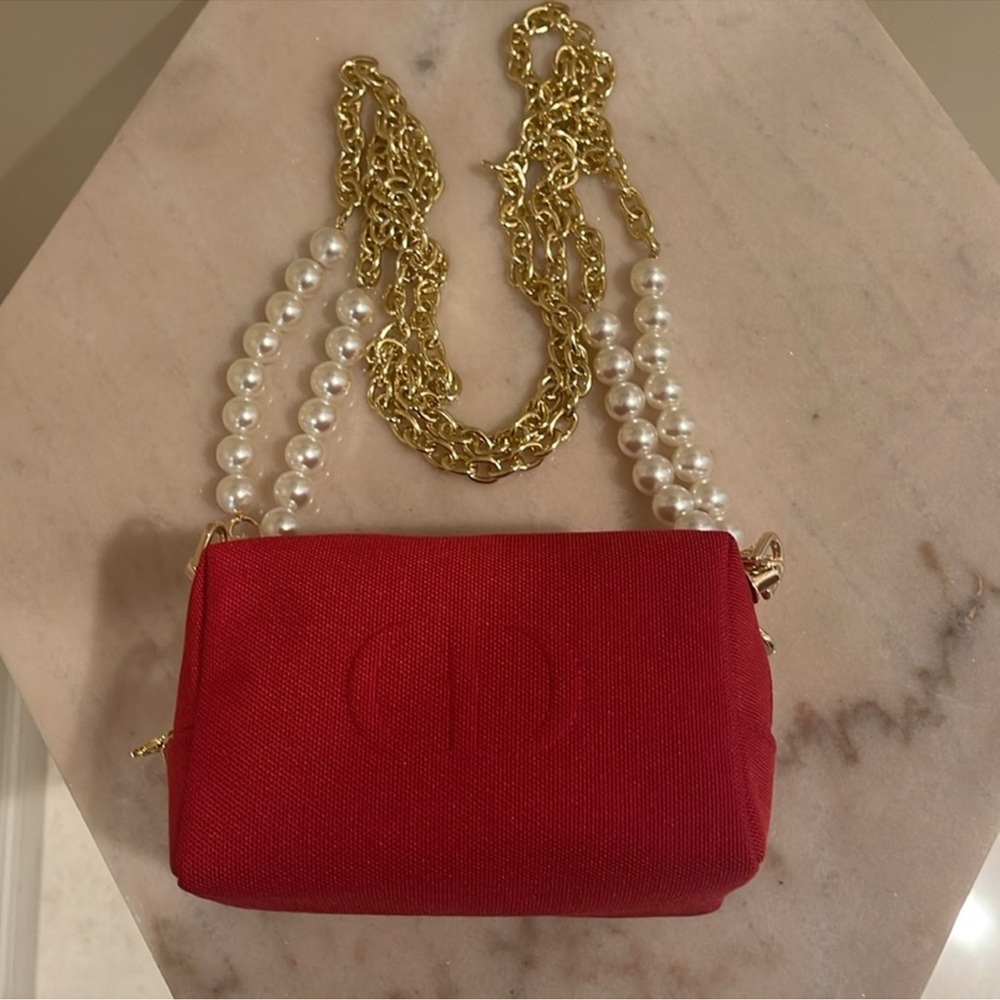 Christian Dior red canvas cosmetics bag to shoulder bag - Picture 16 of 16